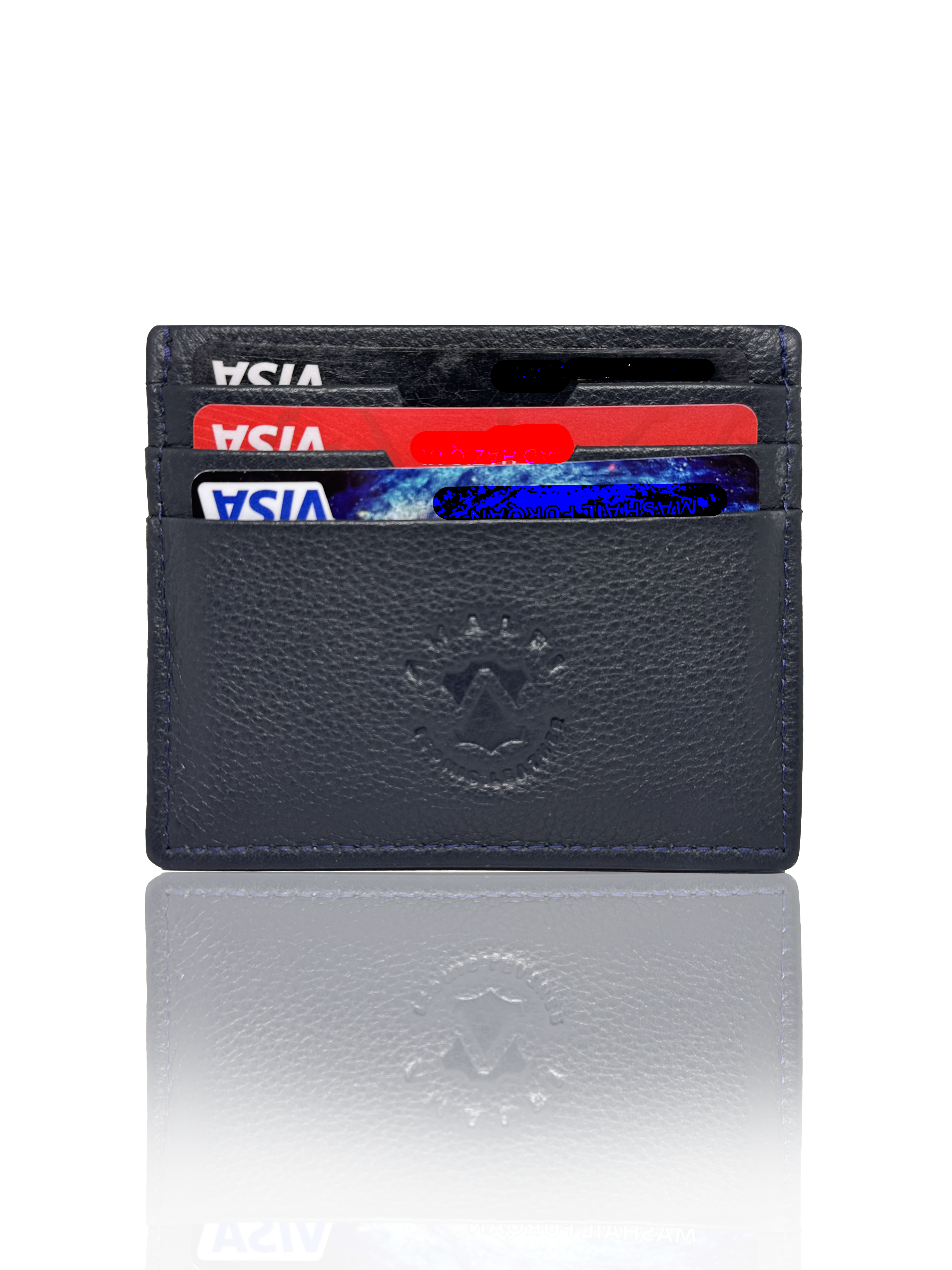 Amalfi ICONIC LEATHER Credit Card Holder, Holds up to 6 Cards and Cash, RFID Blocking original grain leather