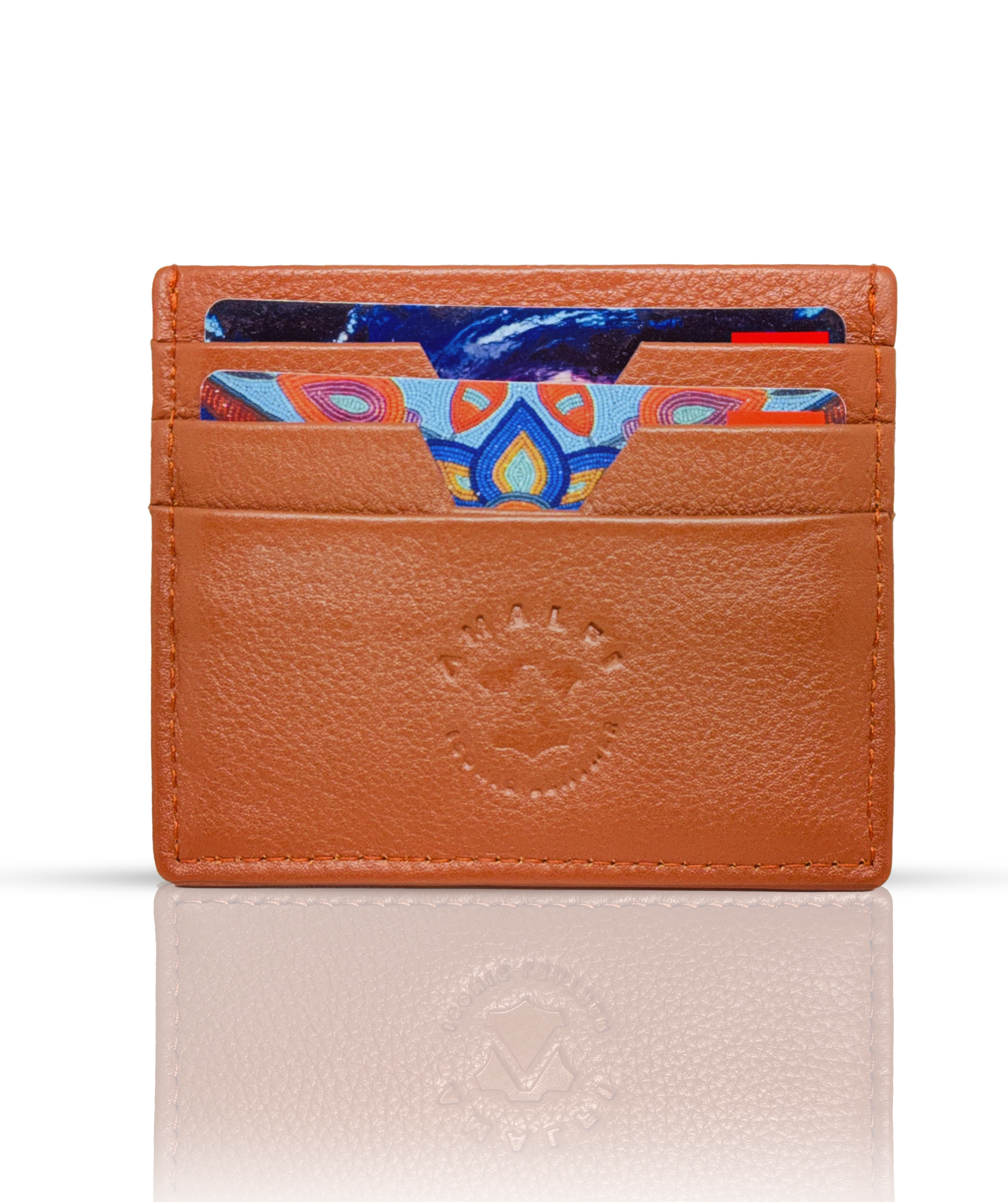 Amalfi ICONIC LEATHER Credit Card Holder, Holds up to 6 Cards and Cash, RFID Blocking original grain leather