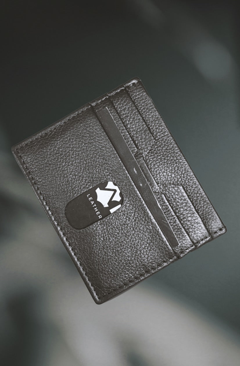 Amalfi ICONIC LEATHER Credit Card Holder, Holds up to 6 Cards and Cash, RFID Blocking original grain leather