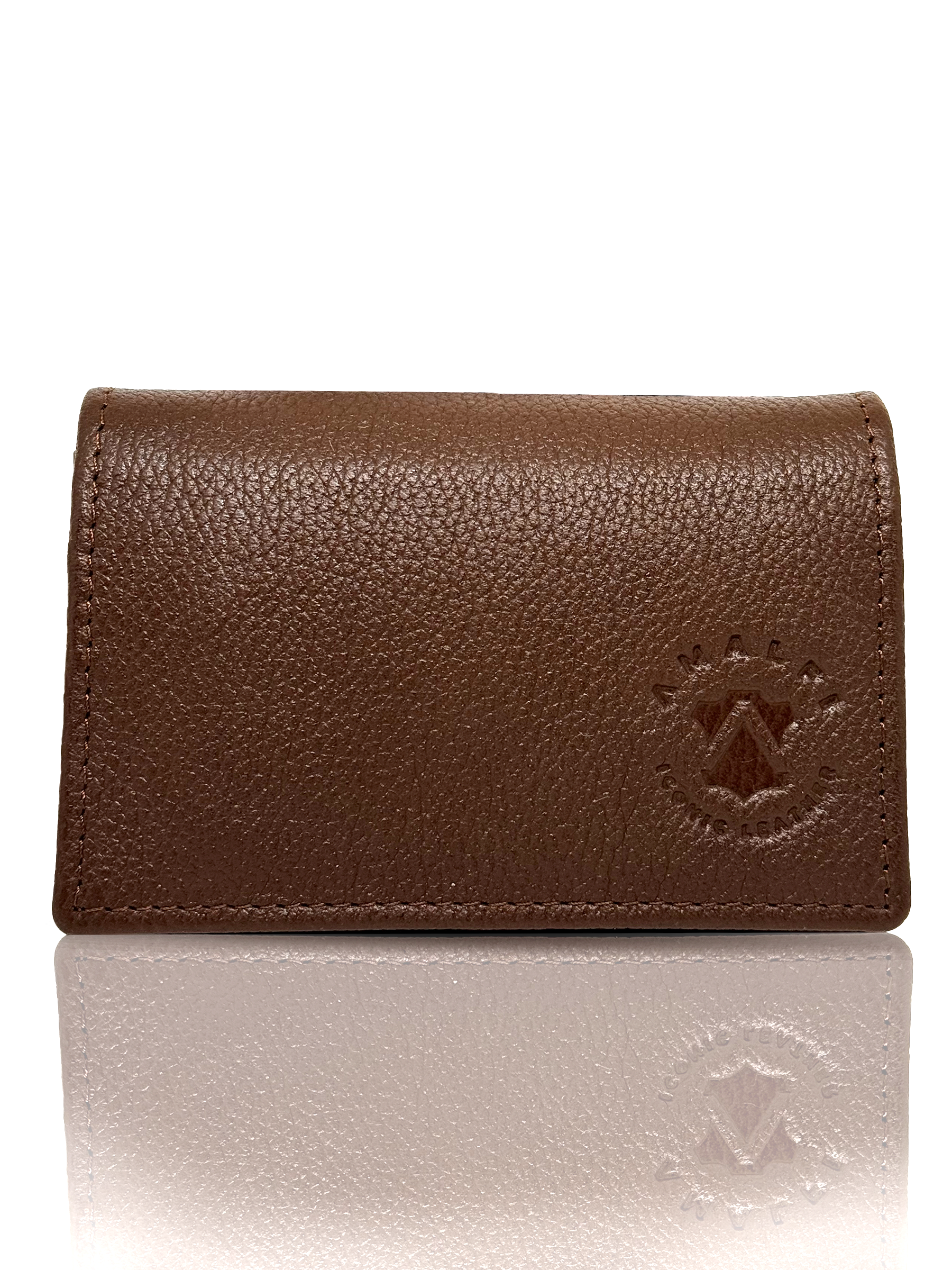 AMALFI Iconic Slim Leather Credit Card Holder, Holds 8+ Cards, RFID Blocking, Original Leather