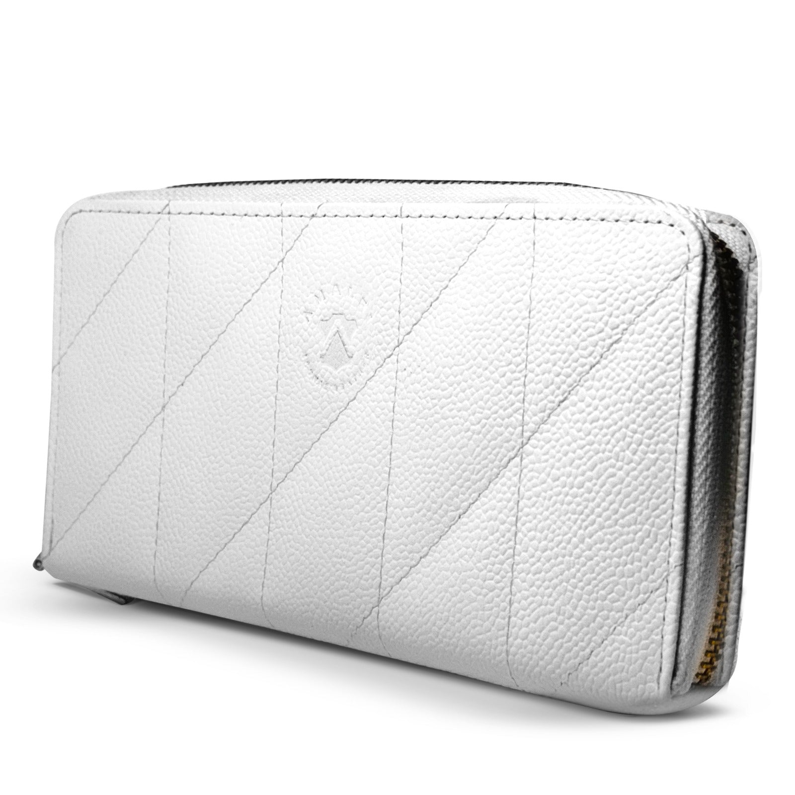 Amalfi Leather Ladies' Wallet, White, Holds 17 Cards, 2 Bill Compartments, 2 Phone Pockets