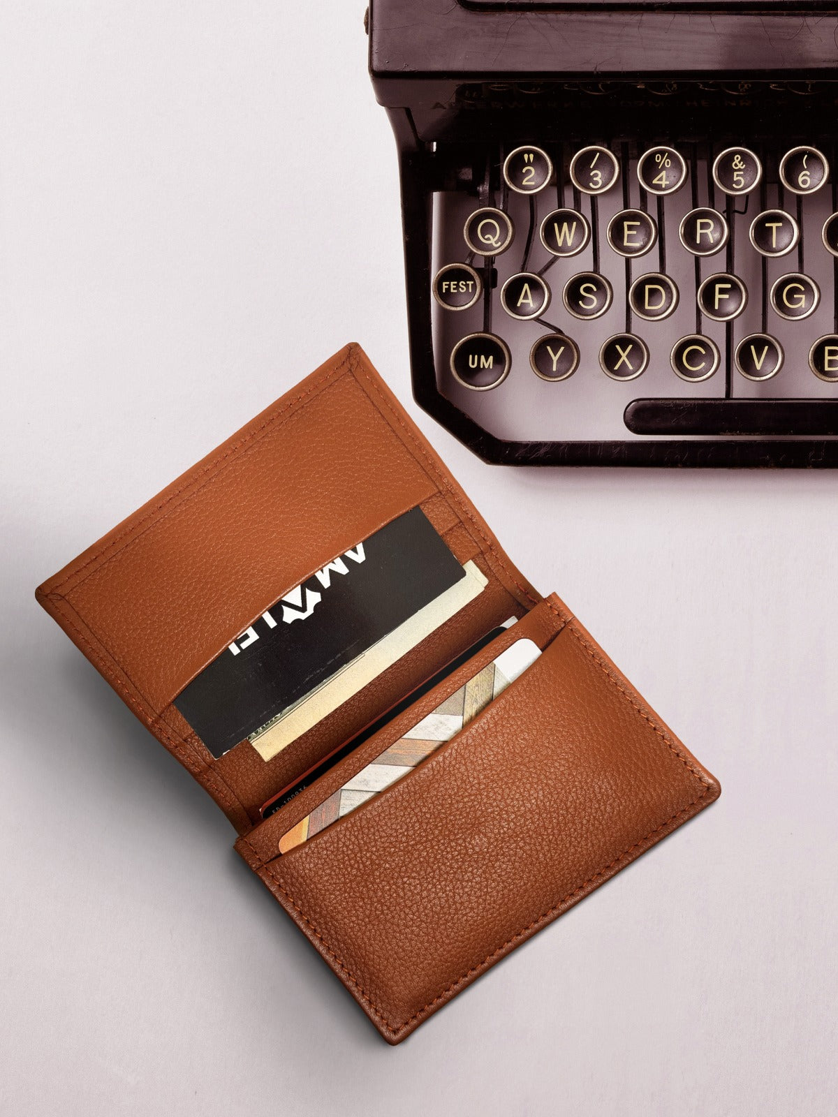 AMALFI Iconic Slim Leather Credit Card Holder, Holds 8+ Cards, RFID Blocking, Original Leather