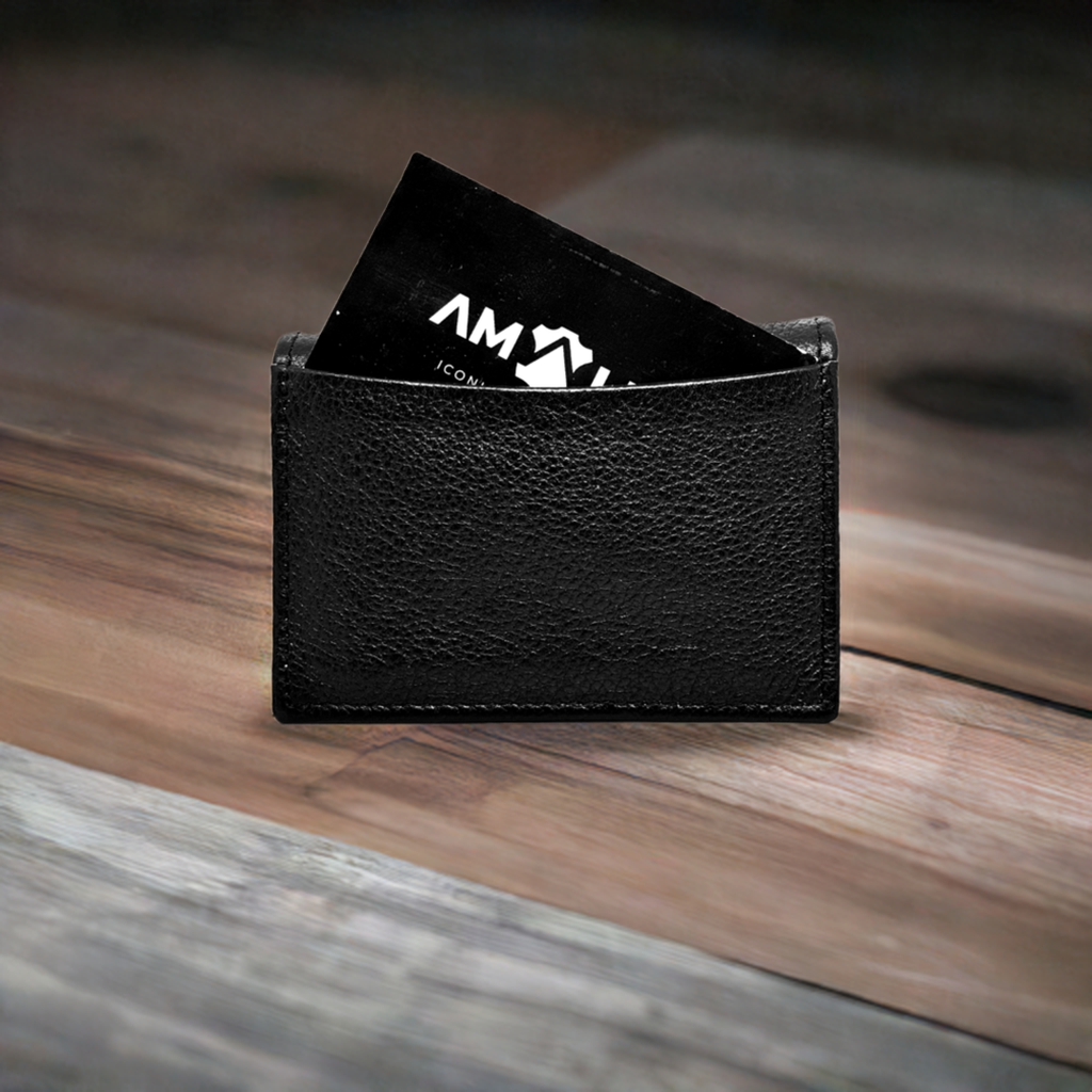 AMALFI Iconic Slim Leather Credit Card Holder, Holds 8+ Cards, RFID Blocking, Original Leather