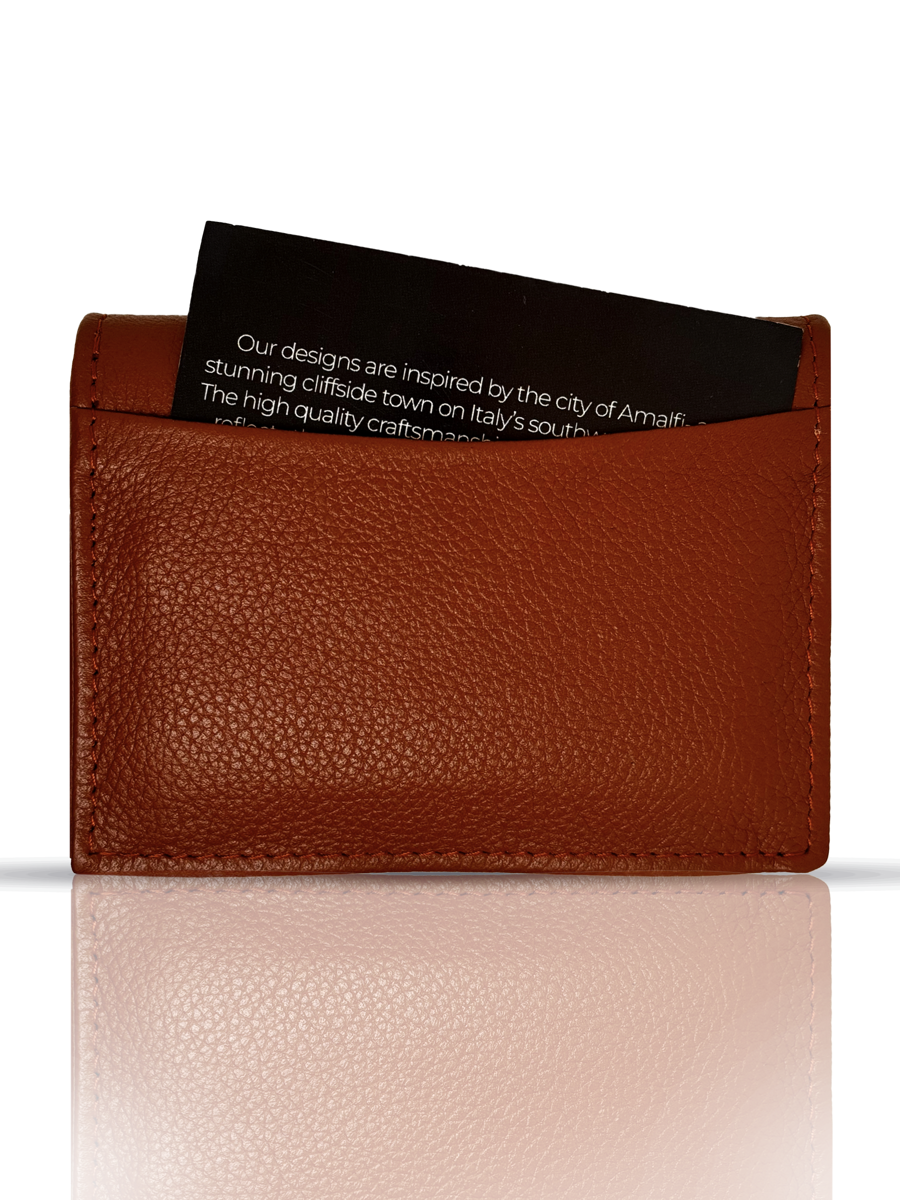 AMALFI Iconic Slim Leather Credit Card Holder, Holds 8+ Cards, RFID Blocking, Original Leather